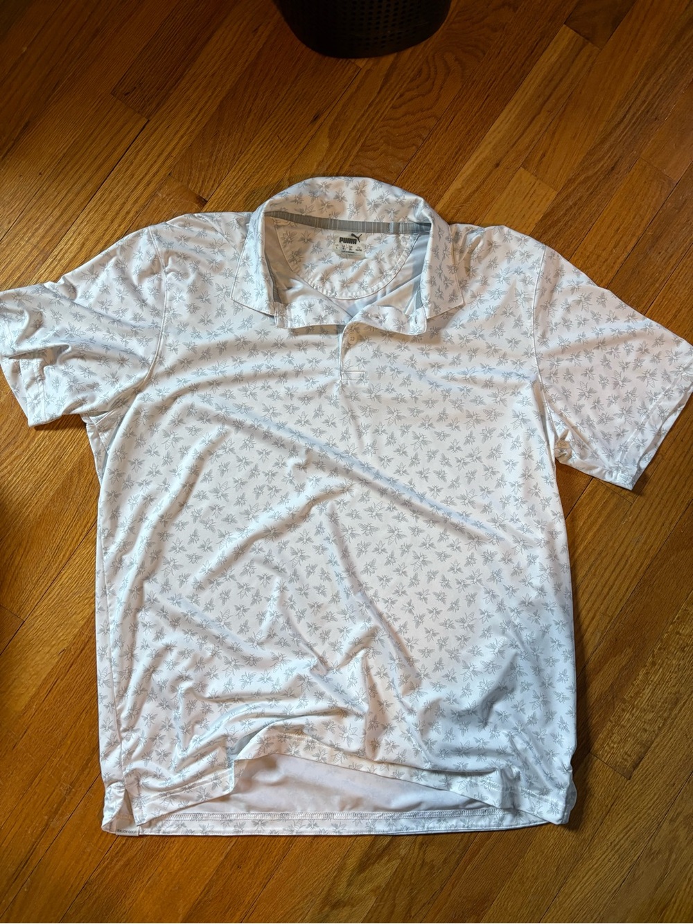 Puma Golf Polo with Subtle Gray Bee Print